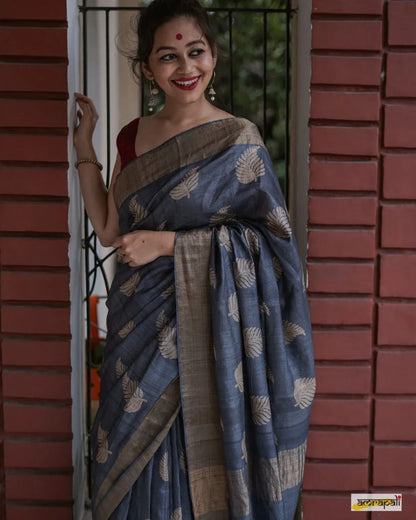 Admirable Grey Soft Silk Saree With Denouement Blouse Piece