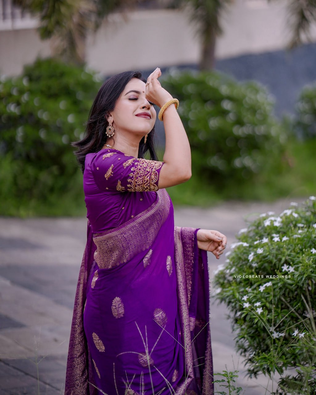 Resplendent Purple Soft Banarasi Silk Saree With Felicitous Blouse Piece