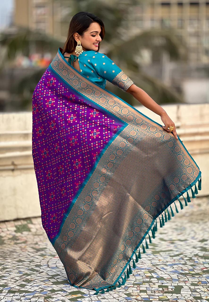 Alluring Purple Paithani Silk Saree With Sonorous Blouse Piece