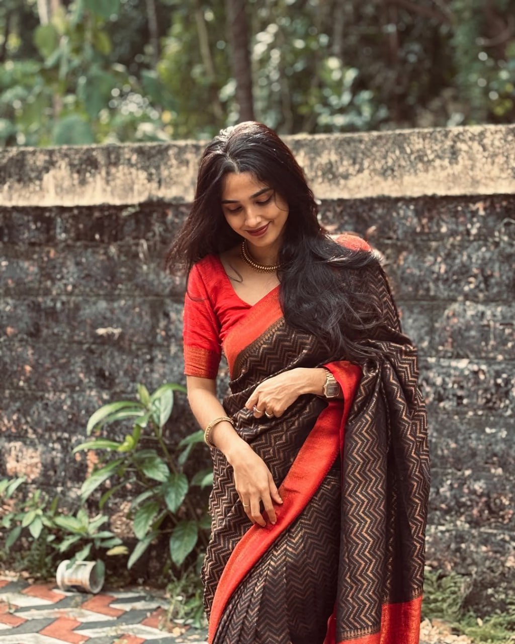 Bewitching Brown Paithani Silk Saree With Angelic Blouse Piece