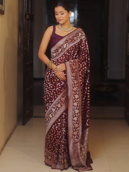Blooming Maroon Soft Silk Saree With Vivacious Blouse Piece 0 Reviews
