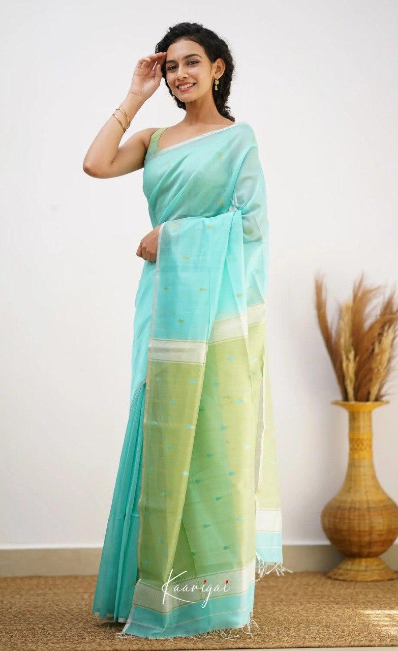 Beautiful Blue Soft Silk Saree With Hypnotic Blouse Piece