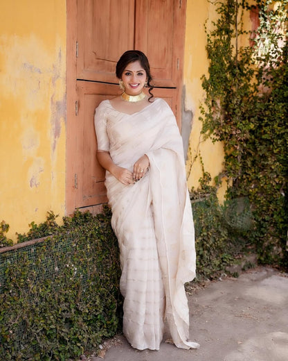 An Insanely Baby Pink Soft Silk Saree with Fairytale Blouse Piece