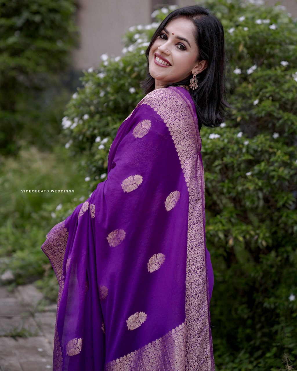 Resplendent Purple Soft Banarasi Silk Saree With Felicitous Blouse Piece