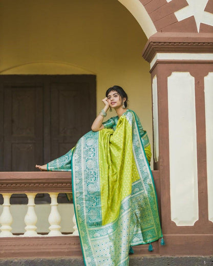 Sensational Yellow Soft Silk Saree With Angelic Blouse Piece