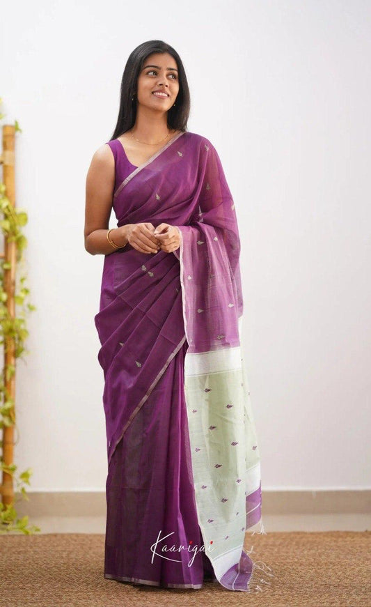 Luxuriant Purple Soft Silk Saree With Snappy Blouse Piece