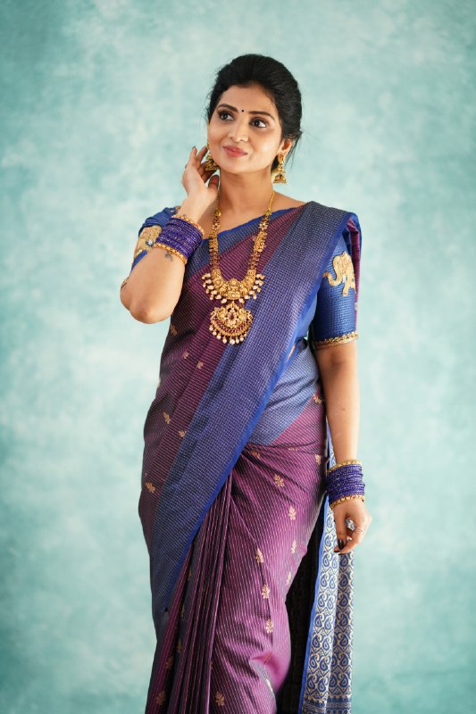 Groovy Royal Purple Paithani Silk Saree With Grandiose Blouse Piece