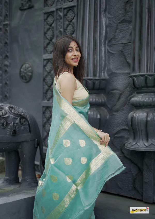 Sophisticated Sky Soft Silk Saree with Comely Blouse Piece